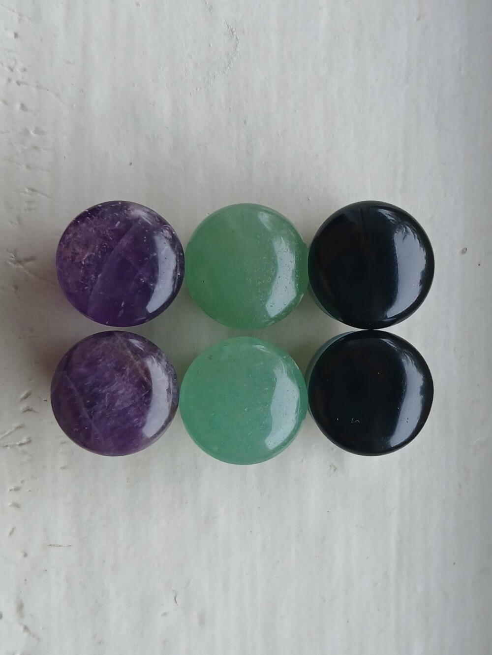 3 Pairs Stone Ear Plugs, Earrings, Gauges! 00g